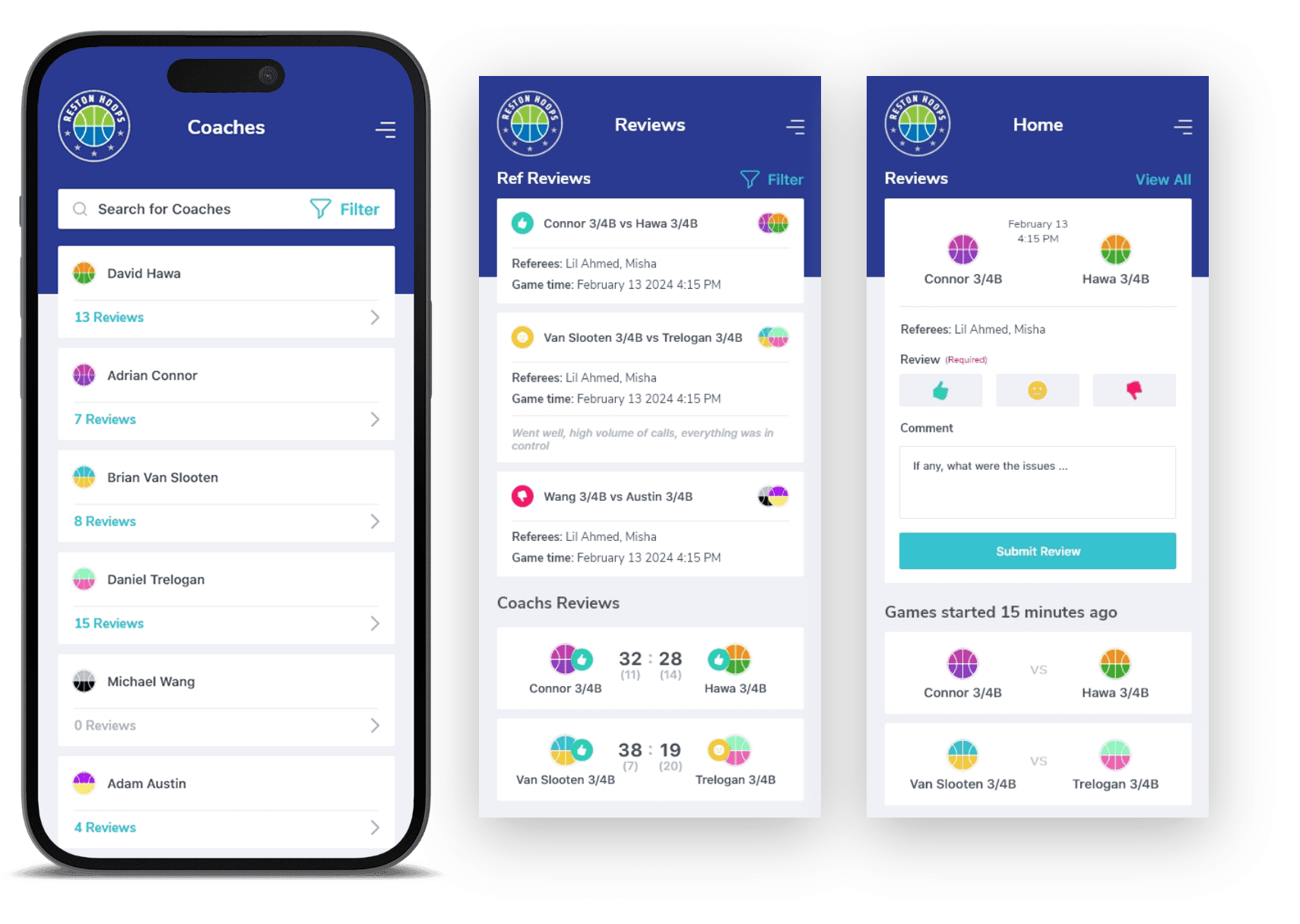 Coach evaluation dashboard phone